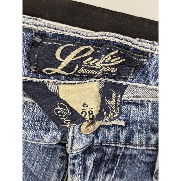 Lucky Brand Classic Rider Crop Jeans Dungarees Womens Sz 6/28 (MEAS 28 X 22) - Picture 3 of 11
